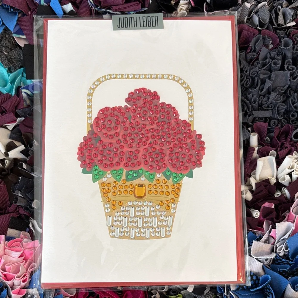 🆕Papyrus-Judith Leiber Bejeweled Basket Greeting Card